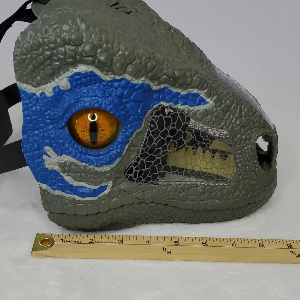 Jurassic World Dominion Velociraptor Blue Dinosaur Mask Halloween